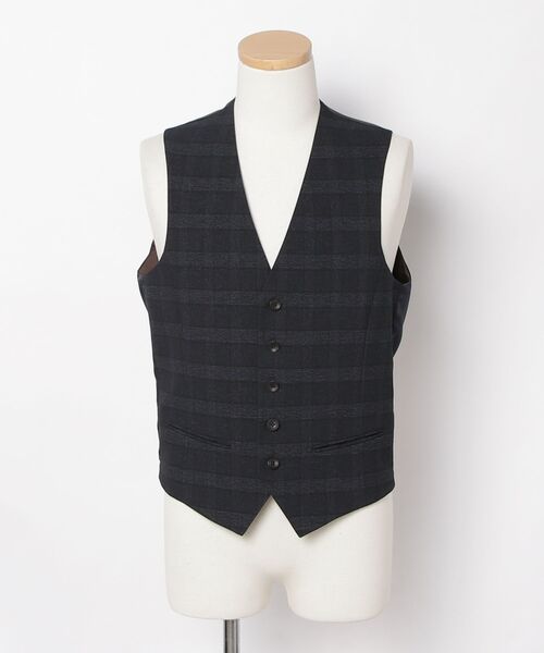 美品 3ピース グレンチェック スーツ セットアップ 3XL ベスト 洗える Perfect Suit FActory（パーフェクト スーツ ファクトリー