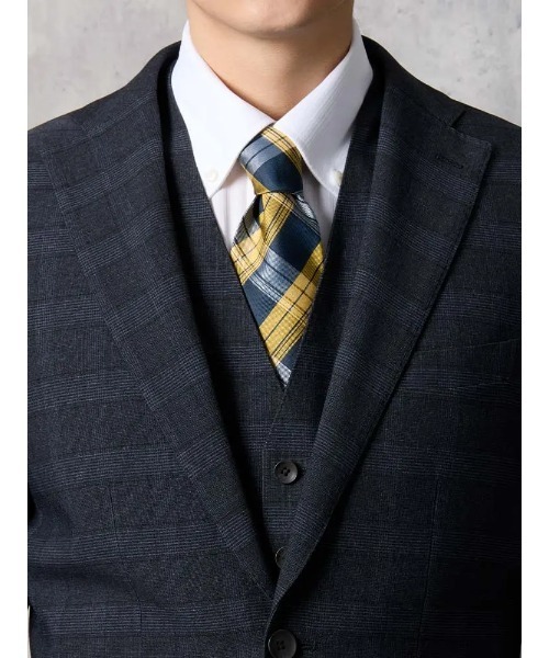美品　パーフェクトスーツファクトリー　セットアップ　グレンチェック　ネイビー Perfect Suit FActory（パーフェクト スーツ ファクトリー