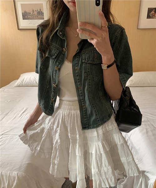 「FREE STYLISTS」 「Chili-k k」デニムジャケット M インディゴブルー レディース_画像9