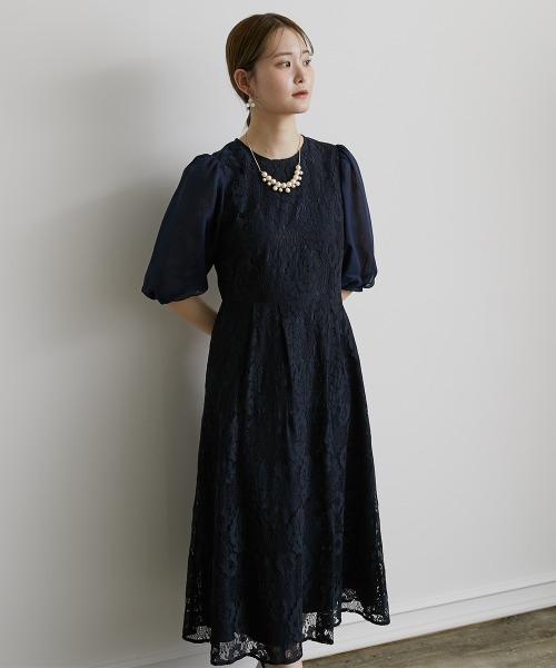 「Jolie et Jolie」 「Silent Majority」7分袖ワンピース 3L ブラック レディース_画像3