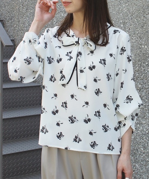 「INCEDE」 長袖ブラウス M ホワイト系その他 レディース_画像3