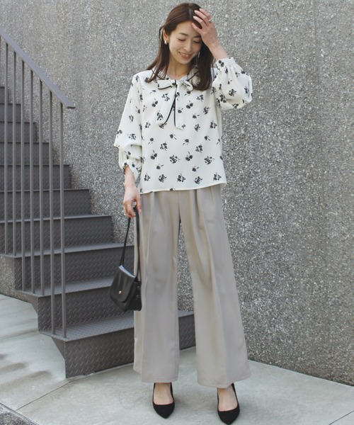 「INCEDE」 長袖ブラウス M ホワイト系その他 レディース_画像6