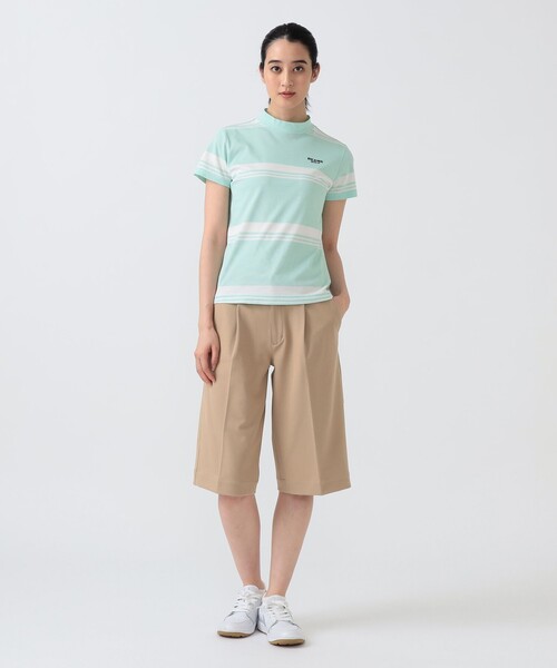 トレーナー スウェット PURPLE LABEL / バックタック ボーダー モックネック トップス（接触冷感・吸水速乾・UVカット） レディース_4