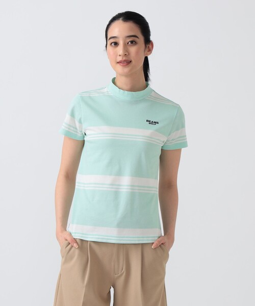 トレーナー スウェット PURPLE LABEL / バックタック ボーダー モックネック トップス（接触冷感・吸水速乾・UVカット） レディース_6