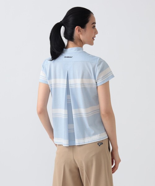 トレーナー スウェット PURPLE LABEL / バックタック ボーダー モックネック トップス（接触冷感・吸水速乾・UVカット） レディース_11