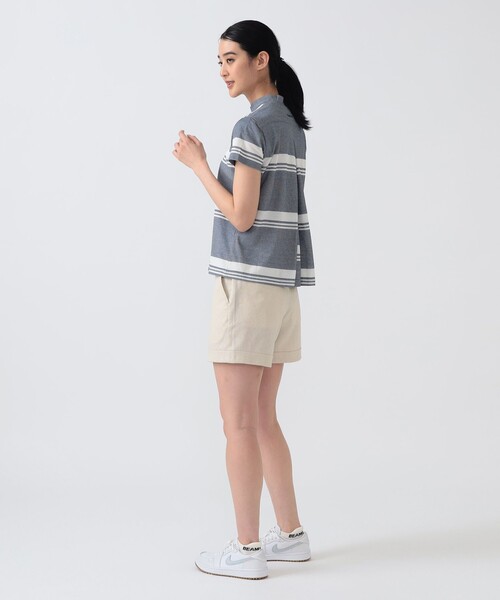 トレーナー スウェット PURPLE LABEL / バックタック ボーダー モックネック トップス（接触冷感・吸水速乾・UVカット） レディース_13