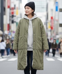ノーカラーコート コート ジャケット/リバーシブルボアロングコート