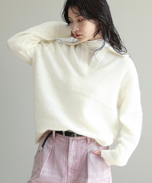 アクネストゥディオズ　モヘア　ローゲージ　ショート丈　ポロ　ニット　セーター 350405073_5.jpg