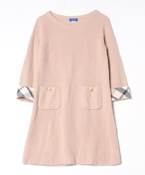 はり君クレストブリッジブルーレーベル ベージュ ニットワンピース BLUE LABEL CRESTBRIDGE（ブルーレーベルクレストブリッジ） ニット