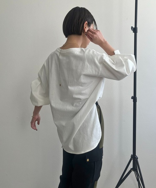 「LHELBIE」 長袖カットソー M チャコールグレー レディース_画像4
