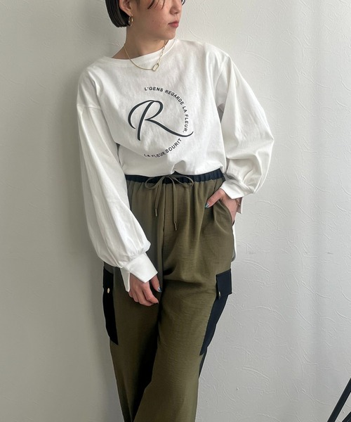 「LHELBIE」 長袖カットソー M チャコールグレー レディース_画像6