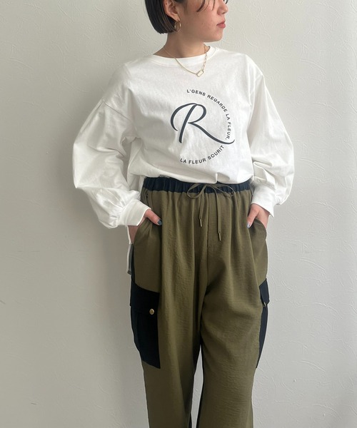 「LHELBIE」 長袖カットソー M チャコールグレー レディース_画像8