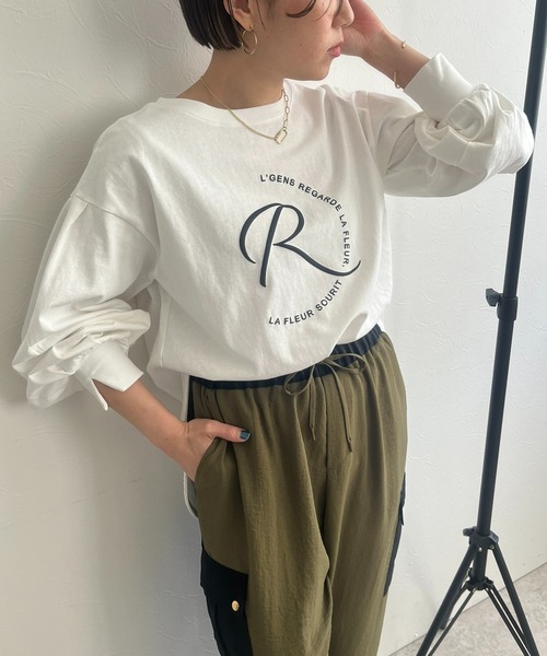 「LHELBIE」 長袖カットソー M チャコールグレー レディース_画像9