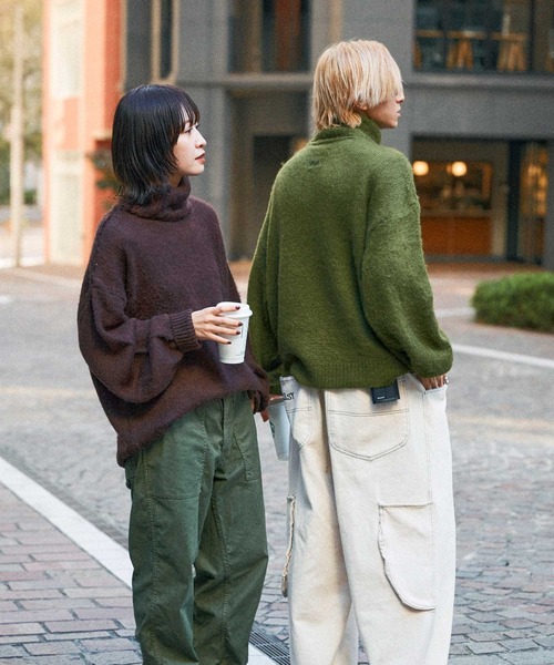 「Adoon plain」 タートルネックニット LARGE ブラウン メンズ_画像6