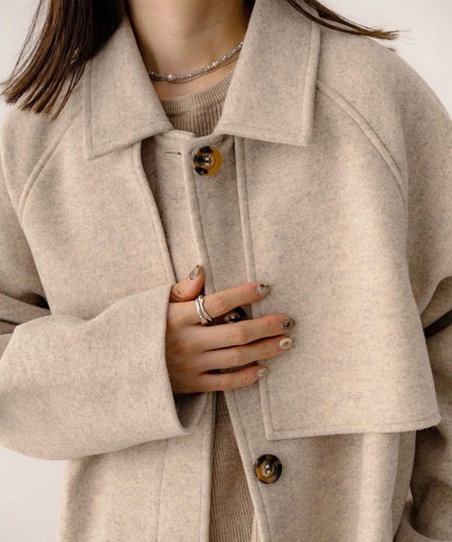 「NOAHL」 ステンカラーコート FREE ブラック レディース_画像6