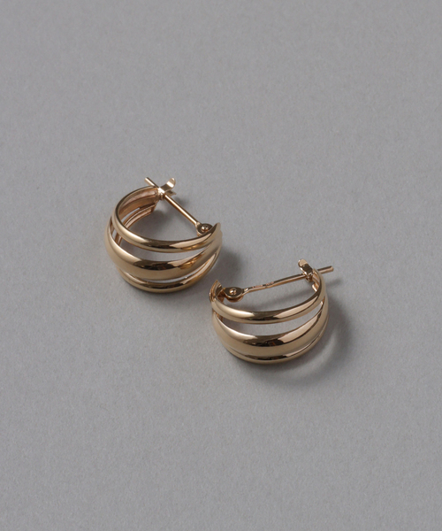 Lilas ピアス 3ラインフープピアス K10（両耳） レディース : ZOZOTOWN