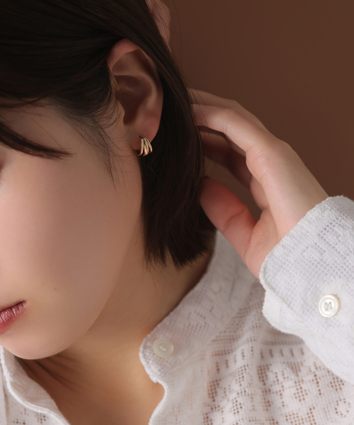 Lilas ピアス 3ラインフープピアス K10（両耳） レディース : ZOZOTOWN