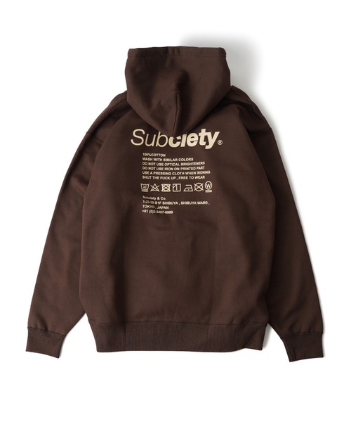 「Subciety」 プルオーバーパーカー LARGE ブラック×ホワイト メンズ_画像5