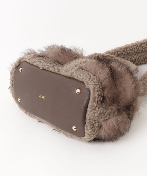 「GOOD GRIEF」 25AW GCA EMB FAUX FUR PINT 2WAYバッグ - ブラウン レディースの画像