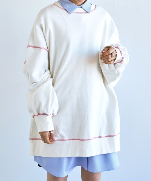 「w closet」 スウェットカットソー FREE オフホワイト レディース_画像6