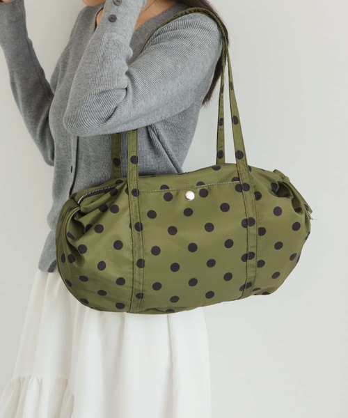 LA VORAGINE（ラ ヴォラジネ） ボストンバッグ ドット水玉柄ボストン