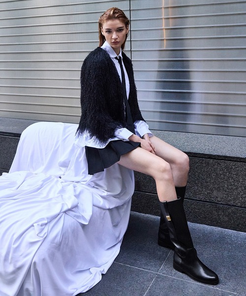 「CHARLES & KEITH」 ロングブーツ 25.5cm ダークブラウン レディース_画像3