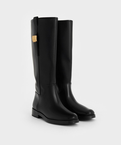 「CHARLES & KEITH」 ロングブーツ 25.5cm ダークブラウン レディース_画像7