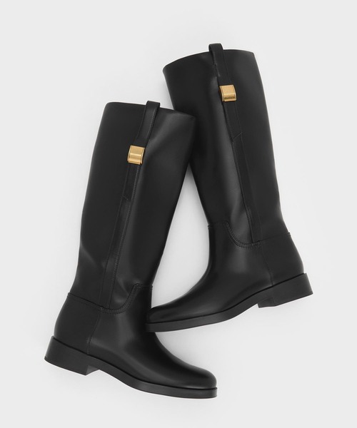 「CHARLES & KEITH」 ロングブーツ 25.5cm ダークブラウン レディース_画像9