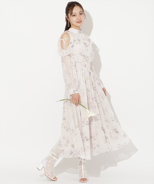期間限定値下げ‼️フラワープリント シースルー マキシドレス L WILLSELECTION（ウィルセレクション） ワンピース フラワープリント