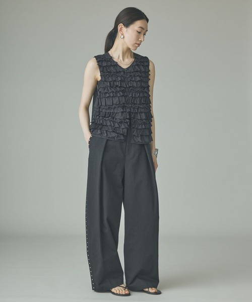 Curensology 25SS コットンニーレングスワイドパンツ 実物大型紙【No.437】脇接ぎなしのスリムパンツ(SML・2L) [M便 1/3]の