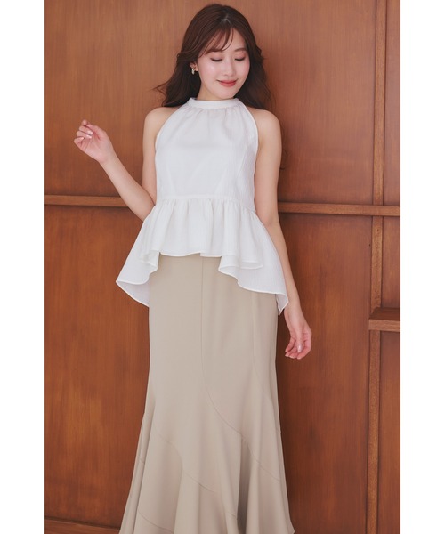 ブラウス シャツ Mila Bow Peplum Blouse レディースの画像