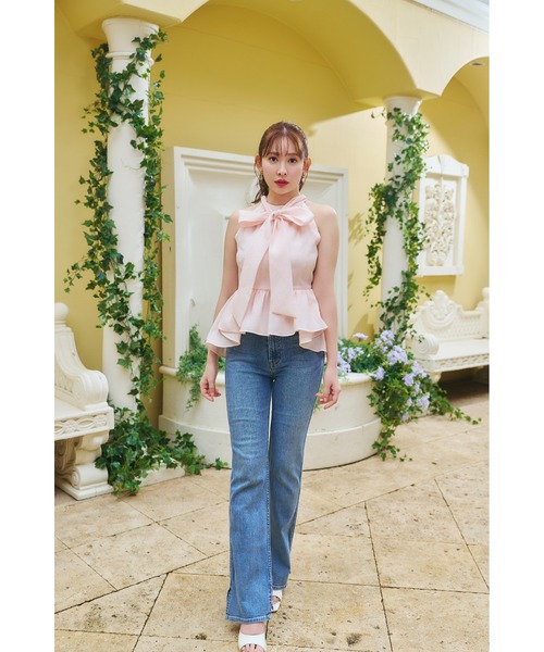 ブラウス シャツ Mila Bow Peplum Blouse レディースの画像