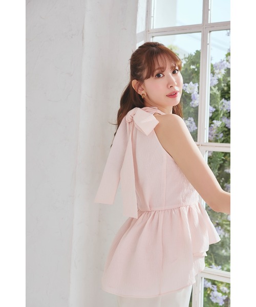 ブラウス シャツ Mila Bow Peplum Blouse レディースの画像