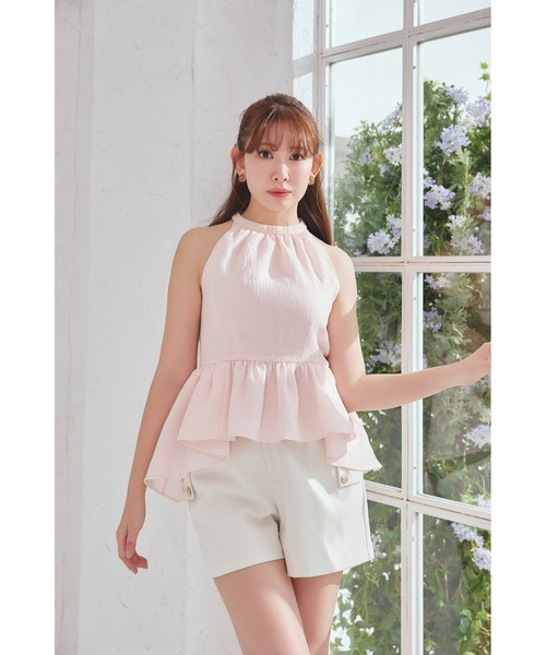 ブラウス シャツ Mila Bow Peplum Blouse レディースの画像