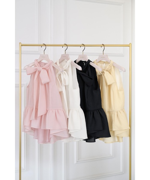 ブラウス シャツ Mila Bow Peplum Blouse レディースの画像