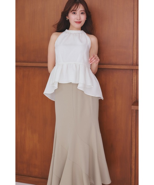 ブラウス シャツ Mila Bow Peplum Blouse レディースの画像