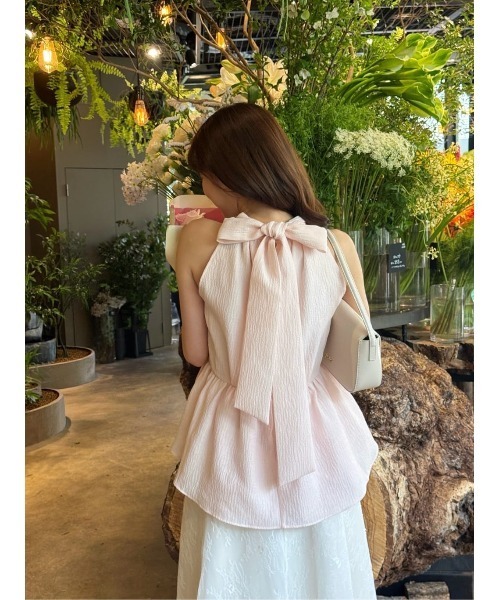 ブラウス シャツ Mila Bow Peplum Blouse レディースの画像