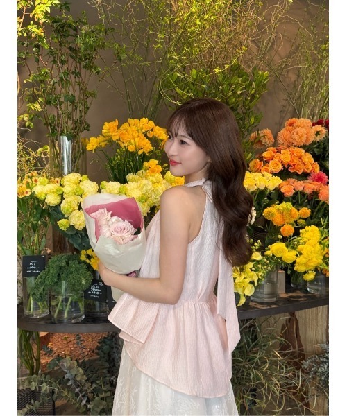 ブラウス シャツ Mila Bow Peplum Blouse レディースの画像