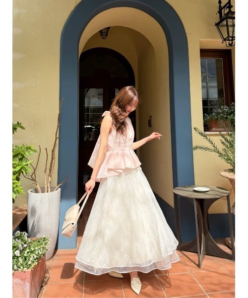 ブラウス シャツ Mila Bow Peplum Blouse レディースの画像