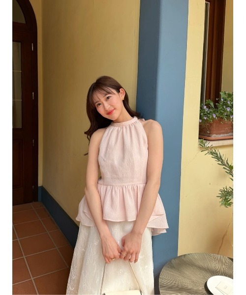 ブラウス シャツ Mila Bow Peplum Blouse レディースの画像