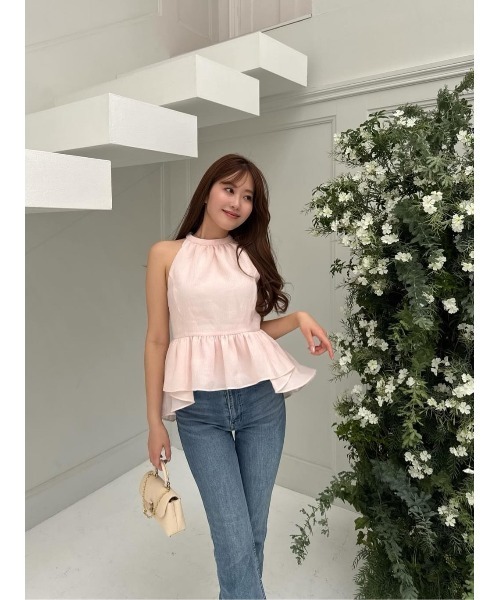 ブラウス シャツ Mila Bow Peplum Blouse レディースの画像