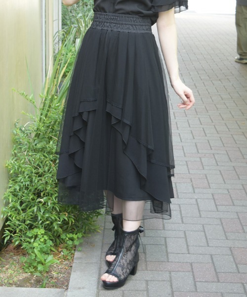 axes femme（アクシーズ ファム） スカート 前後2WAYフリルSK
