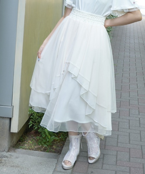 axes femme（アクシーズ ファム） スカート 前後2WAYフリルSK