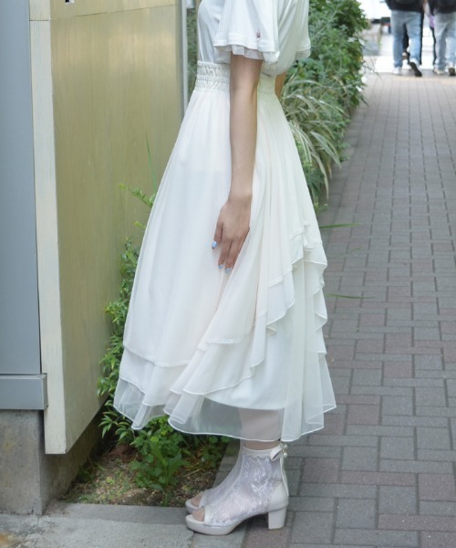 axes femme（アクシーズ ファム） スカート 前後2WAYフリルSK