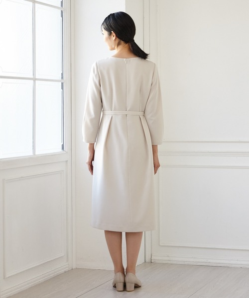 「AIMER」 7分袖ワンピース LARGE ベージュ レディース_画像5