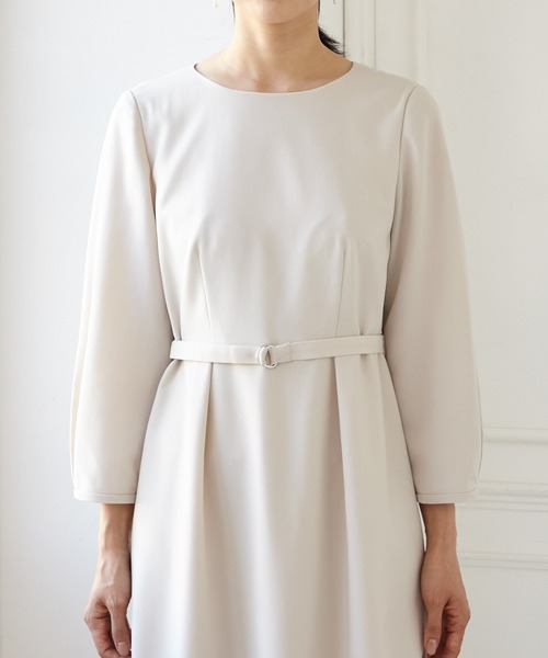「AIMER」 7分袖ワンピース LARGE ベージュ レディース_画像6