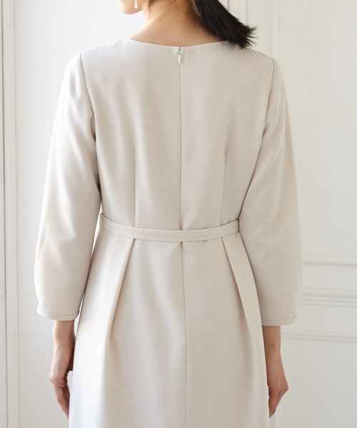 「AIMER」 7分袖ワンピース LARGE ベージュ レディース_画像7
