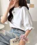 tシャツ 半袖 袖ぽわんで大人の甘さを叶える。...の詳細画像3