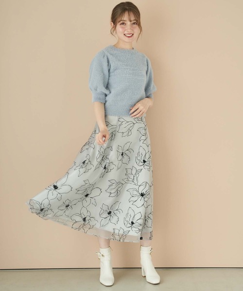 「NOELA」 フレアスカート S サックスブルー レディース_画像9