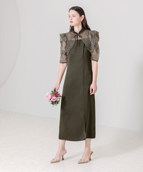 「Leja」 コンビワンピース MEDIUM カーキ レディース_画像3